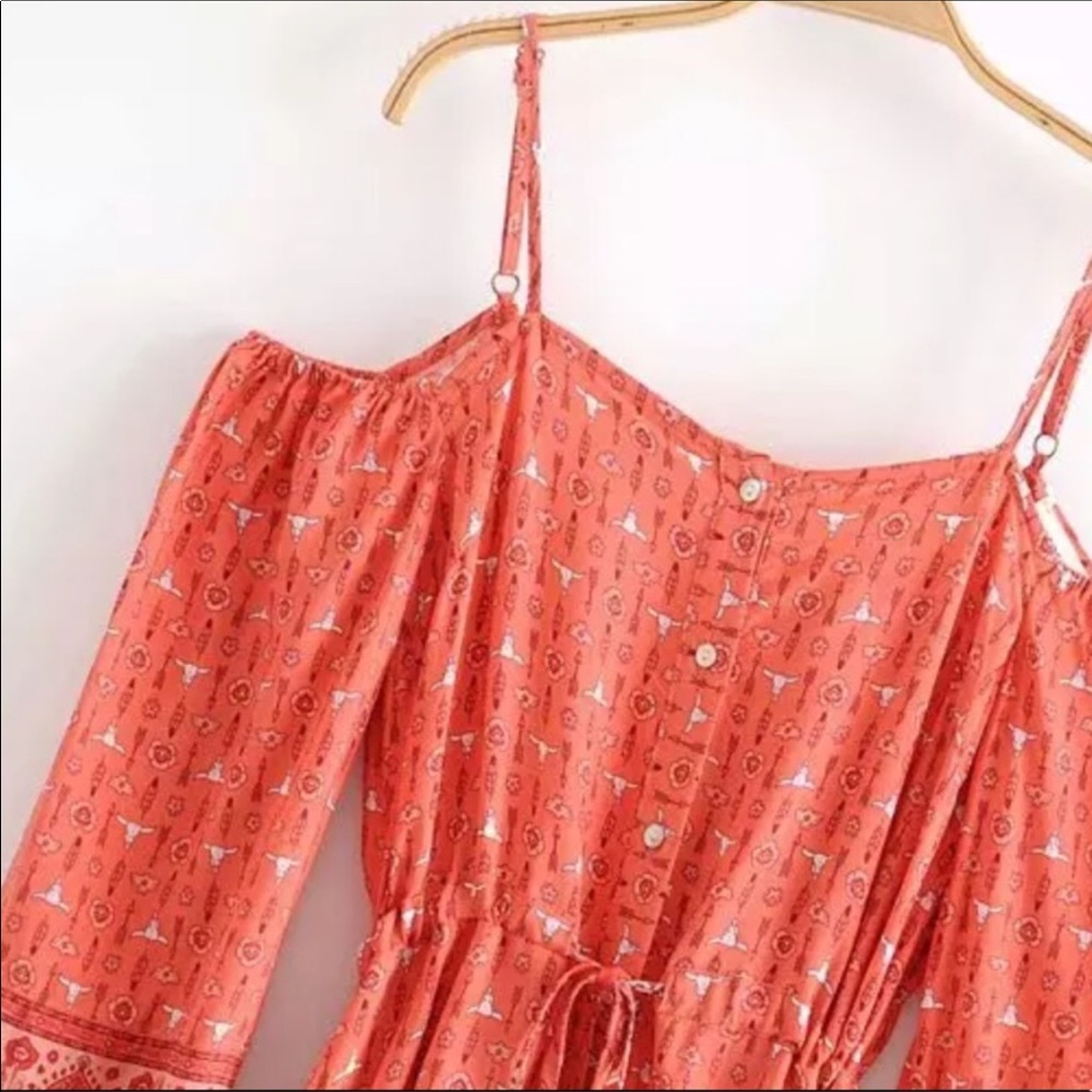 Western Gypsy boho bull steer dress - Picture 7 of 14